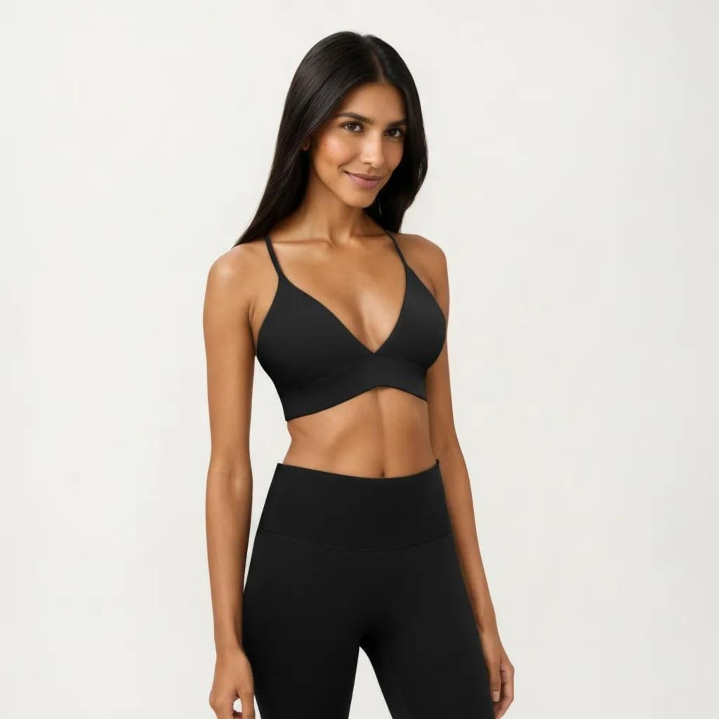 Crisscross Back Sports Bra with Adjustable Straps Stretch Support Athletic Workout Bra