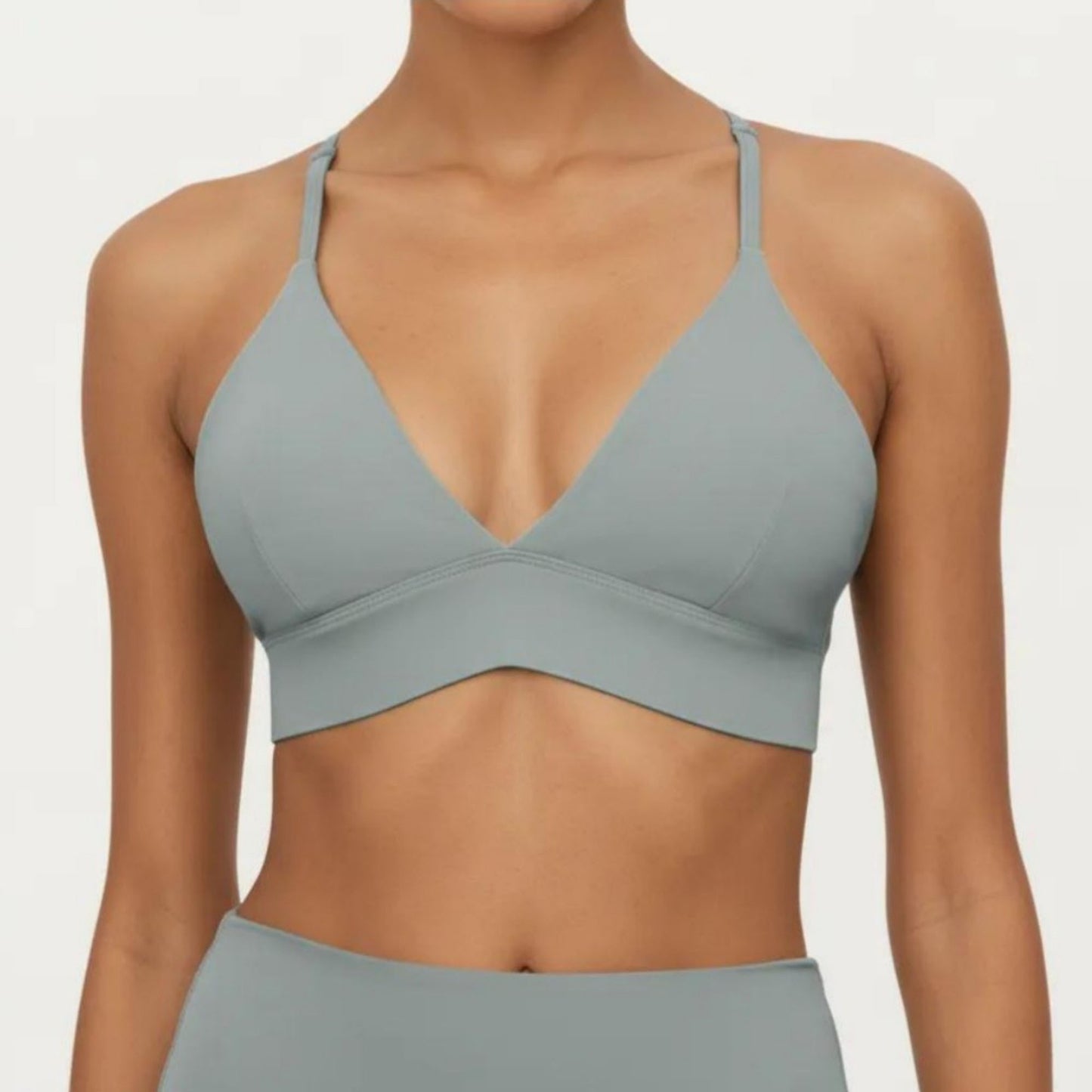 Crisscross Back Sports Bra with Adjustable Straps Stretch Support Athletic Workout Bra