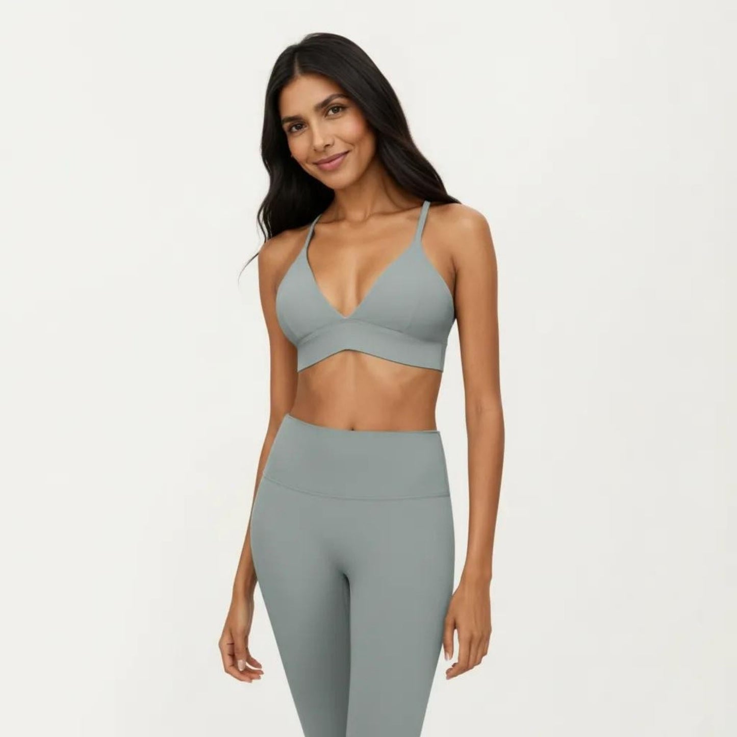 Crisscross Back Sports Bra with Adjustable Straps Stretch Support Athletic Workout Bra