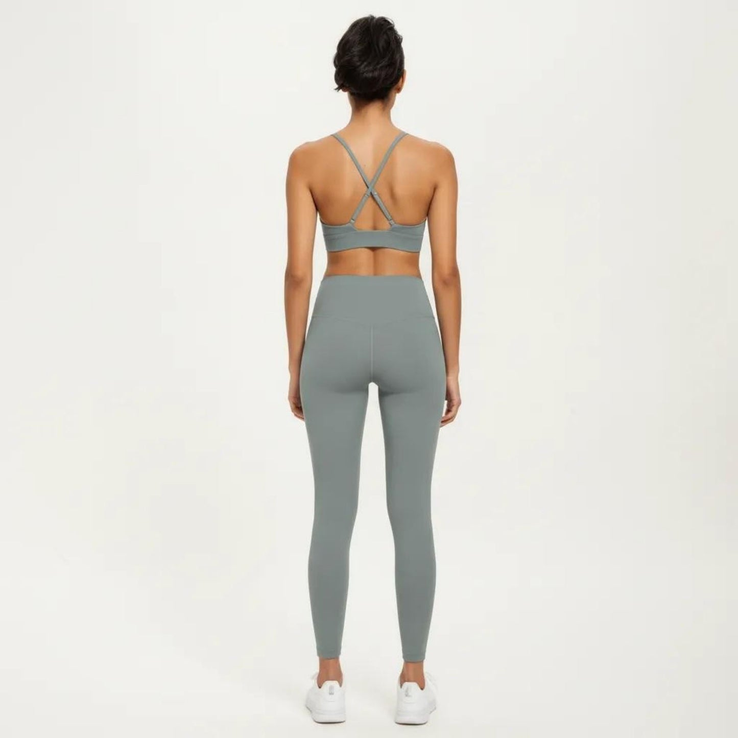 Crisscross Back Sports Bra with Adjustable Straps Stretch Support Athletic Workout Bra