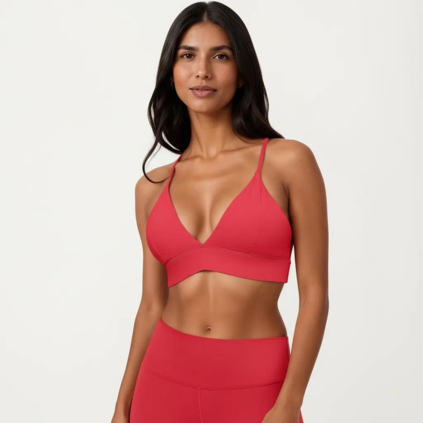 Crisscross Back Sports Bra with Adjustable Straps Stretch Support Athletic Workout Bra