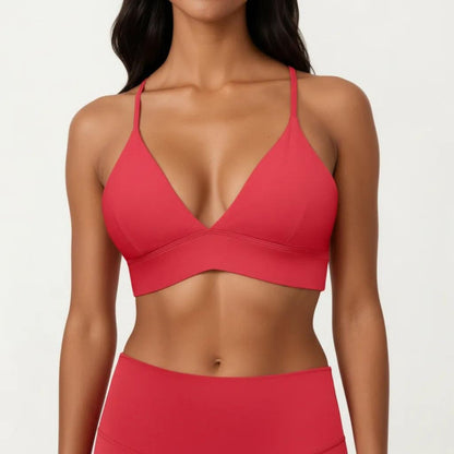 Crisscross Back Sports Bra with Adjustable Straps Stretch Support Athletic Workout Bra