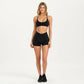 Adjustable Strap Sports Bra with Scoop Neck Stretch Support Athletic Workout Crop Top