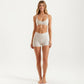 Adjustable Strap Sports Bra with Scoop Neck Stretch Support Athletic Workout Crop Top