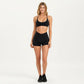 V Waist Biker Shorts with Side Pocket High Waist Stretch Athletic Workout Shorts