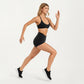 V Waist Biker Shorts with Side Pocket High Waist Stretch Athletic Workout Shorts