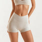 V Waist Biker Shorts with Side Pocket High Waist Stretch Athletic Workout Shorts