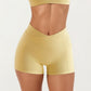V Waist Biker Shorts with Side Pocket High Waist Stretch Athletic Workout Shorts