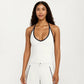 Halter Active Crop Top with Built In Support Ribbed Workout Tank for Yoga Fitness Training