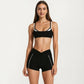 Double Strap Sports Bra with Twist Back Light Support Workout Bra for Yoga Fitness Training
