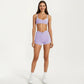 Double Strap Sports Bra with Twist Back Light Support Workout Bra for Yoga Fitness Training