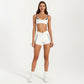 Double Strap Sports Bra with Twist Back Light Support Workout Bra for Yoga Fitness Training