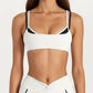Double Strap Sports Bra with Twist Back Light Support Workout Bra for Yoga Fitness Training