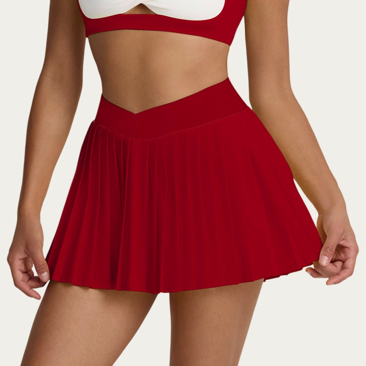 Pleated Tennis Skort with Built In Shorts Athletic Skirt for Tennis Golf Running Workout