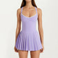 Pleated Tennis Dress with Built In Bra Pads Athletic Workout Dress with Separate Shorts