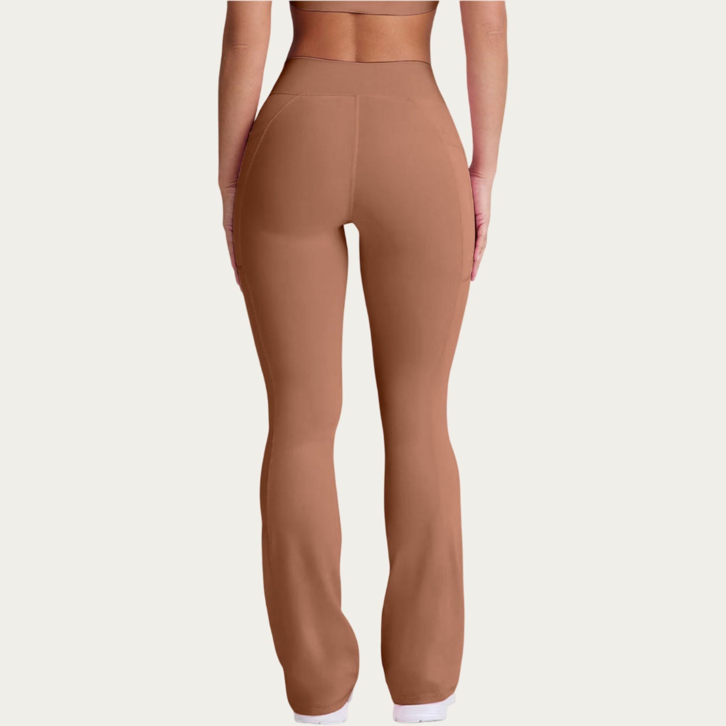 V Waist Flare Yoga Pants with Cross Front High Waist Stretch Fit Athletic Workout Leggings