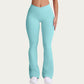 V Waist Flare Yoga Pants with Cross Front High Waist Stretch Fit Athletic Workout Leggings