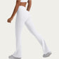 V Waist Flare Yoga Pants with Cross Front High Waist Stretch Fit Athletic Workout Leggings