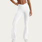V Waist Flare Yoga Pants with Cross Front High Waist Stretch Fit Athletic Workout Leggings