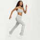 High Waist Flare Yoga Pants with Contrast Side Stripe Stretch Fit Athletic Workout Leggings