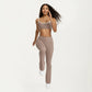 High Waist Flare Yoga Pants with Contrast Side Stripe Stretch Fit Athletic Workout Leggings