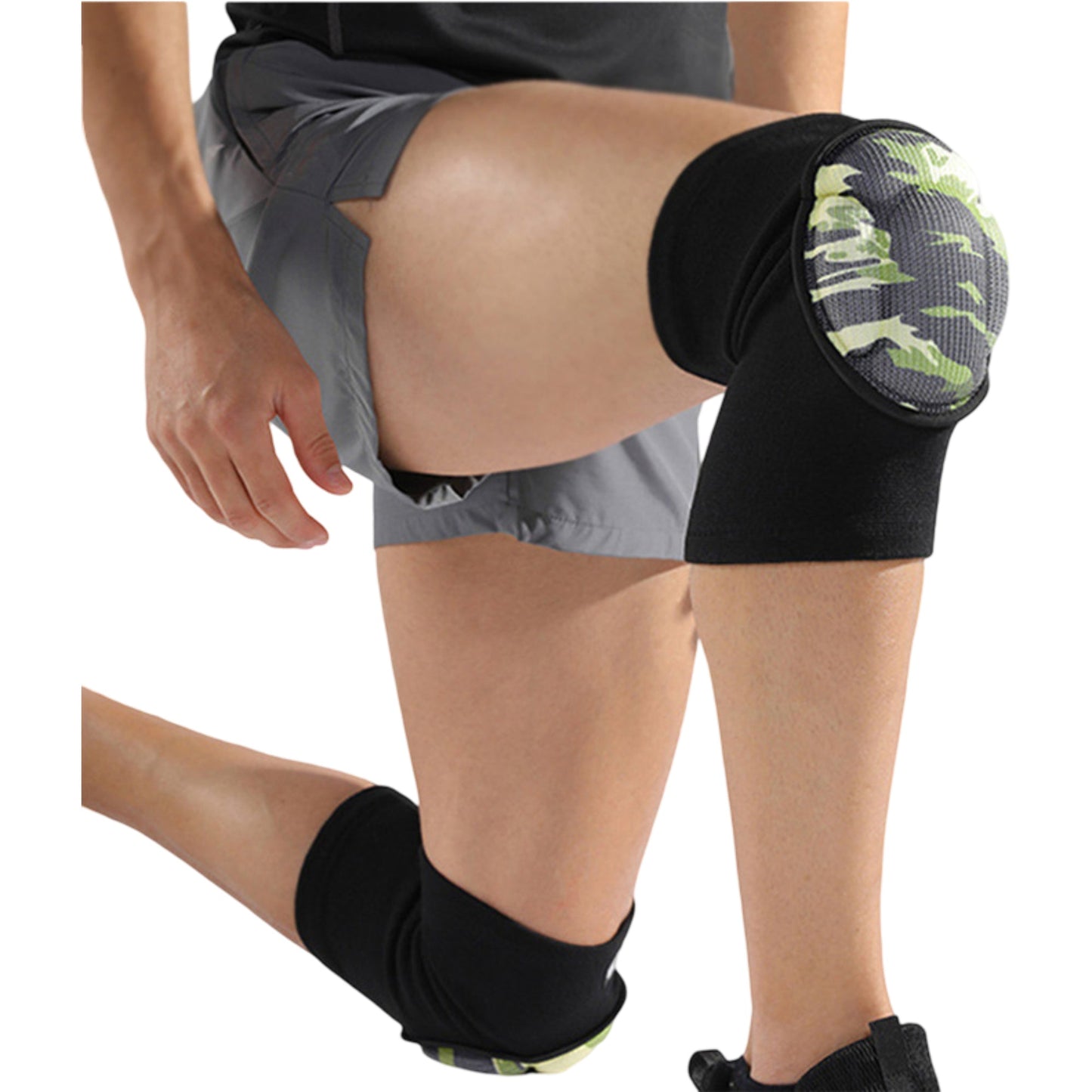 2 Pc Volleyball Knee Pads with Thick Shock Absorbing Cushion and Stretch Compression Sleeve Fit