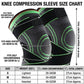 Running Knee Compression Sleeves 2 Pc with Adjustable Strap Support and Breathable Athletic Fit