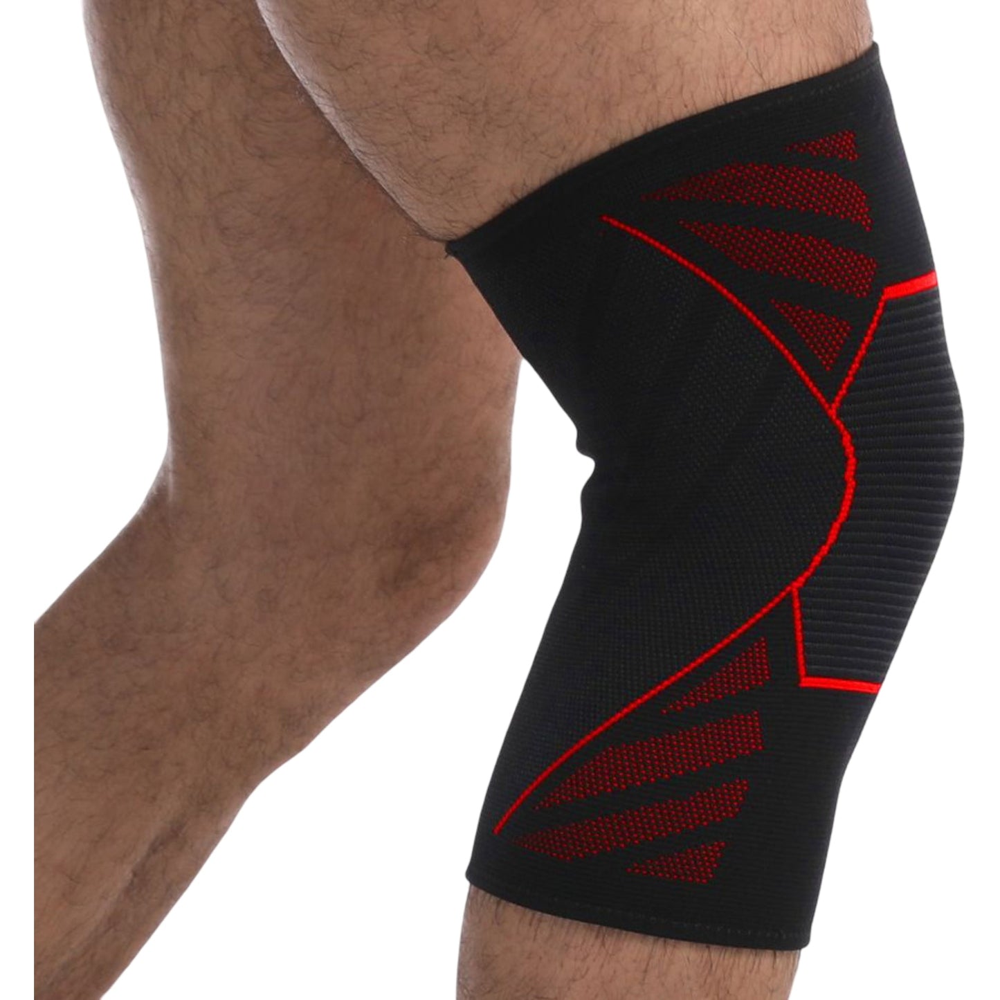 Running Knee Compression Sleeves 2 Pc with Reinforced Support Panel and Breathable Athletic Fit
