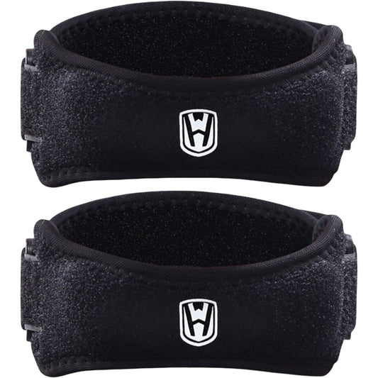 Patella Tendon Knee Straps 2 Pc with Adjustable Compression and Non Slip Support