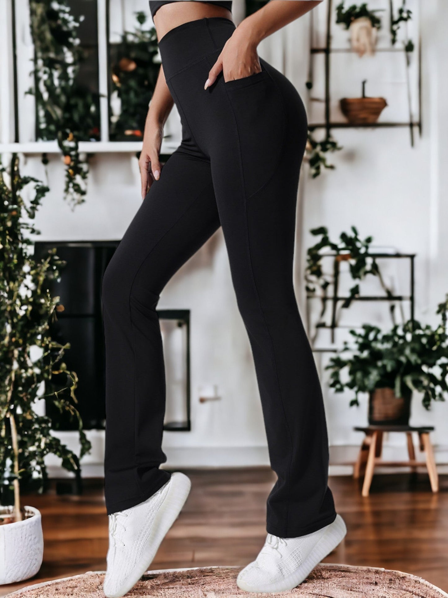 Drapey Wide-Leg High-Waisted Yoga Pants