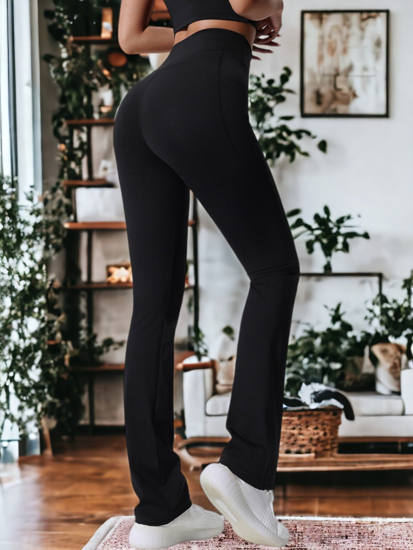 Drapey Wide-Leg High-Waisted Yoga Pants
