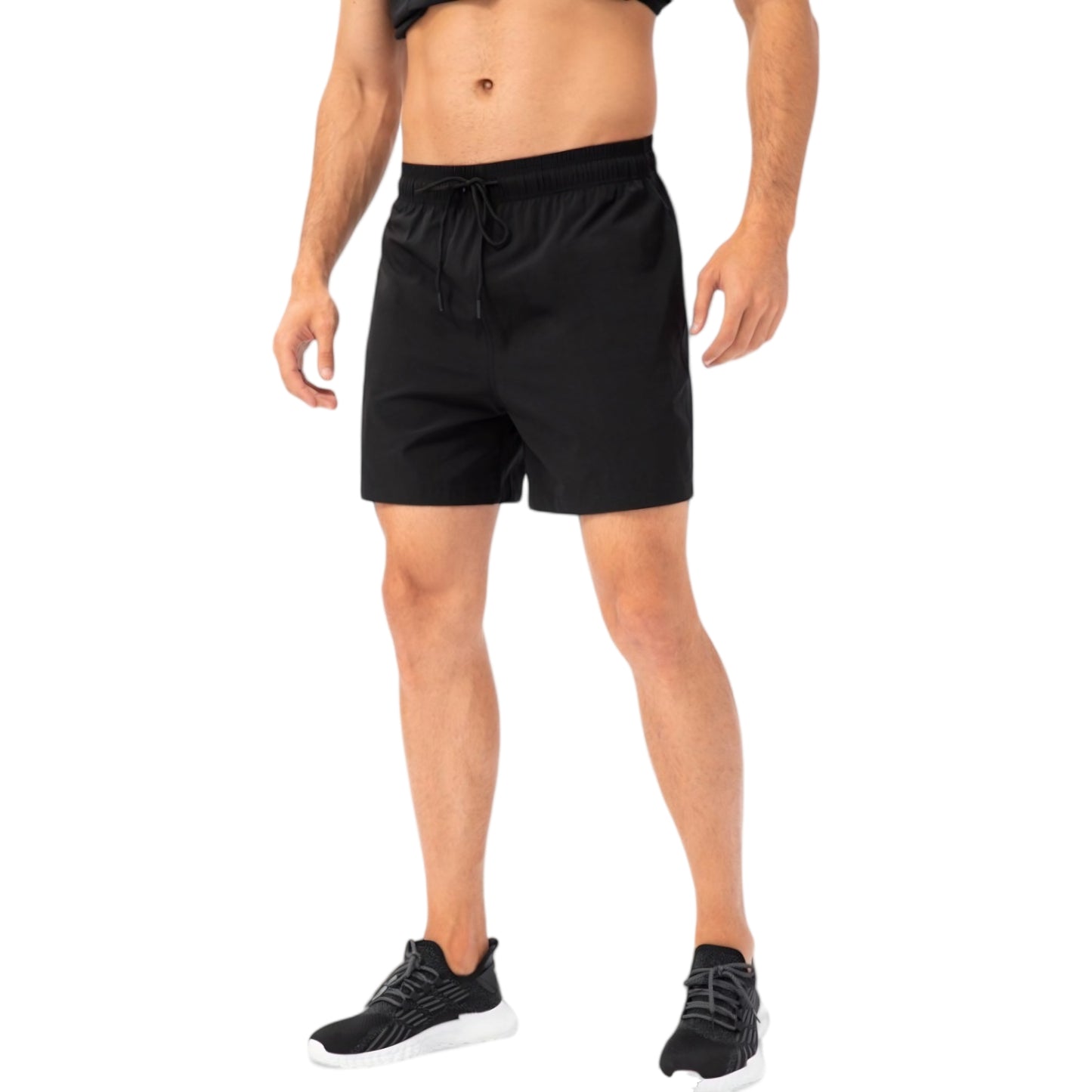 Men's Quick-Dry Athletic Shorts with Adjustable Drawstring Waist and Side Pockets