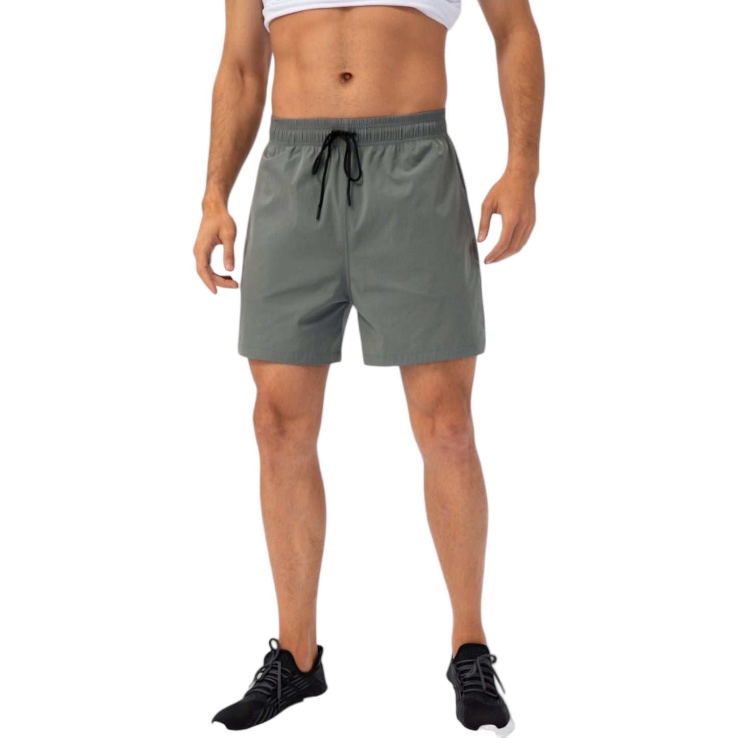 Men's Quick-Dry Athletic Shorts with Adjustable Drawstring Waist and Side Pockets