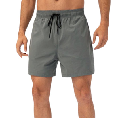 Men's Quick-Dry Athletic Shorts with Adjustable Drawstring Waist and Side Pockets