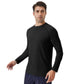 Men's Long Sleeve Performance Shirt with Raglan Sleeves and Lightweight Stretch Fabric