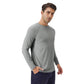 Men's Long Sleeve Performance Shirt with Raglan Sleeves and Lightweight Stretch Fabric
