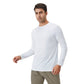Men's Long Sleeve Performance Shirt with Raglan Sleeves and Lightweight Stretch Fabric