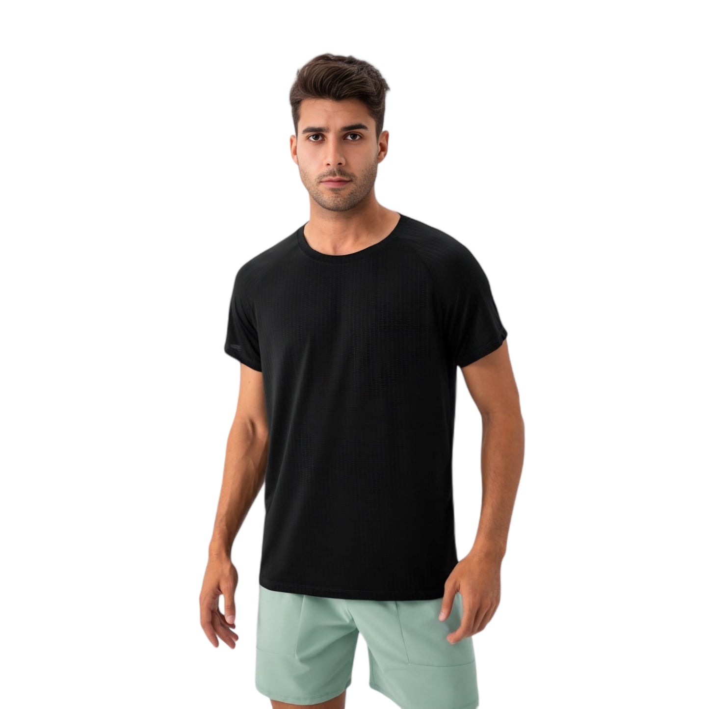 Men's Lightweight Performance T-Shirt with Moisture-Wicking Fabric and Raglan Sleeves