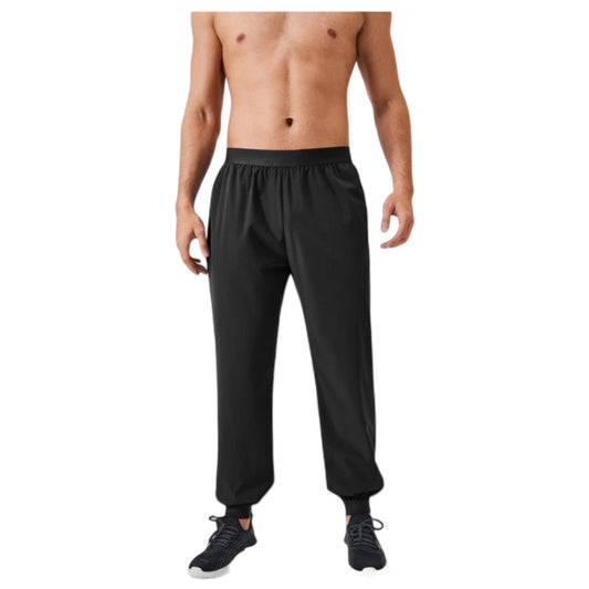 Men's Tapered Lounge Pants with Stretch Waistband and Elastic Cuffs for Everyday Comfort