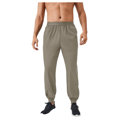 Men's Tapered Lounge Pants with Stretch Waistband and Elastic Cuffs for Everyday Comfort