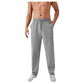 Men's Relaxed Fit Drawstring Pants with Patch Pockets and Elastic Waistband for Casual Wear