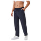 Men's Relaxed Fit Drawstring Pants with Patch Pockets and Elastic Waistband for Casual Wear
