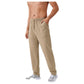 Men's Relaxed Fit Drawstring Pants with Patch Pockets and Elastic Waistband for Casual Wear