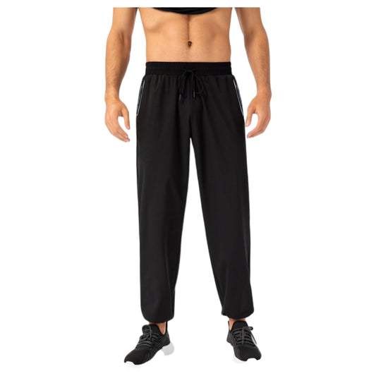 Men's Athletic Drawstring Pants with Zipper Pockets and Elastic Waistband for Active and Casual Wear