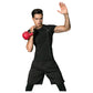 Men's Short Sleeve Compression Workout Shirt with Moisture-Wicking Fabric and Contrast Stitching