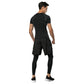 Men's Short Sleeve Compression Workout Shirt with Moisture-Wicking Fabric and Contrast Stitching