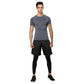 Men's Short Sleeve Compression Workout Shirt with Moisture-Wicking Fabric and Contrast Stitching