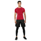 Men's Short Sleeve Compression Workout Shirt with Moisture-Wicking Fabric and Contrast Stitching