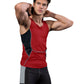 Men's Sleeveless Compression Tank Top with Mesh Panels and Stretch Moisture-Wicking Fabric