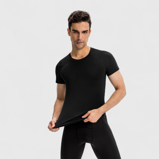 Men's Short Sleeve Compression Top with Moisture-Wicking Stretch Fabric for Performance and Training